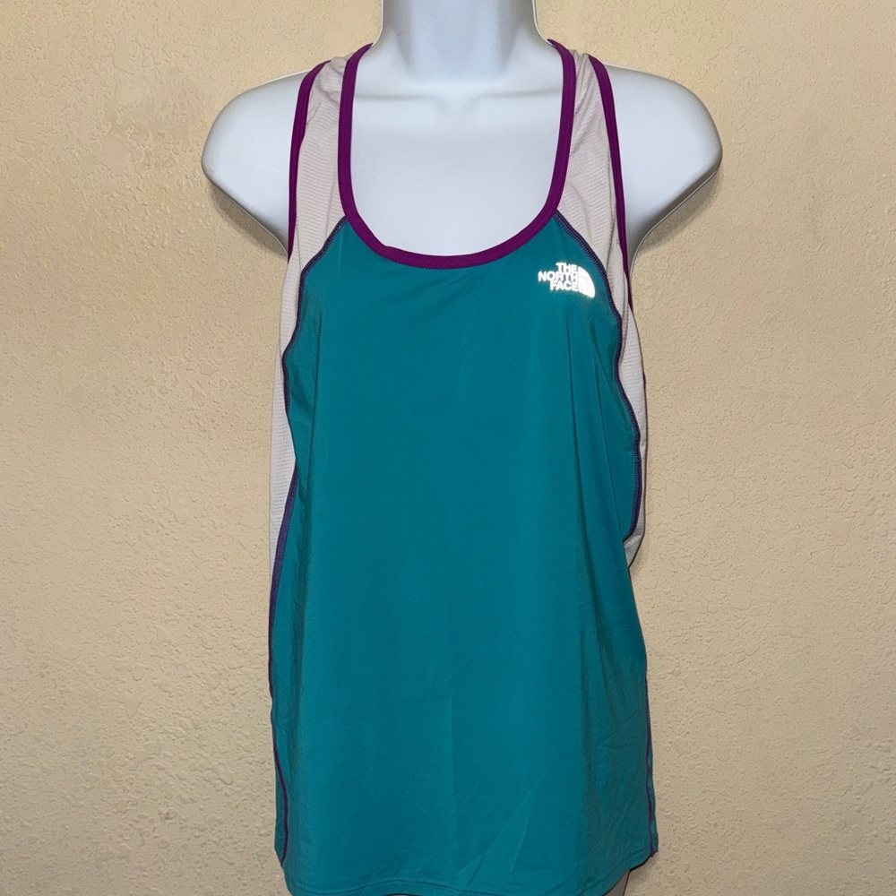 The North Face Women's Teal and Purple Tank Top